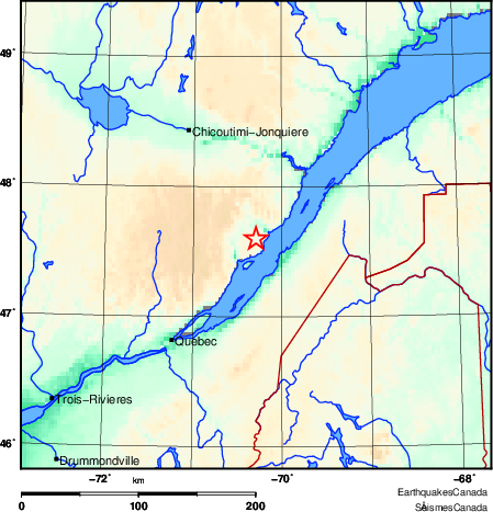 carte des environs du séisme