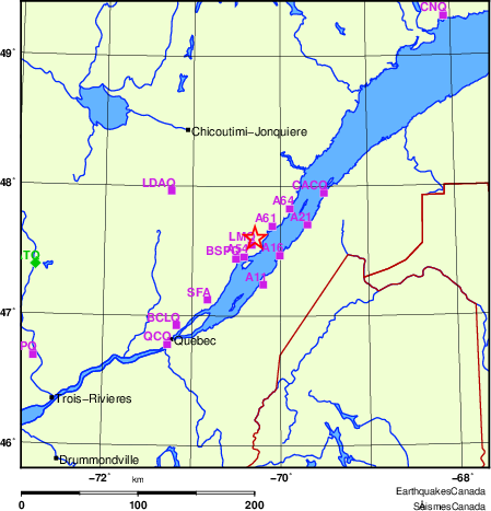 carte des localisations des stations sismologiques locales