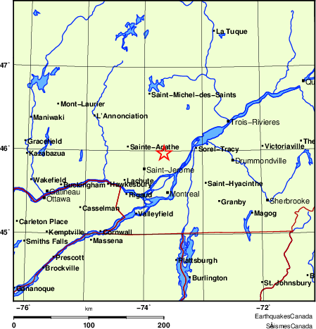 Map of Earthquake Localities