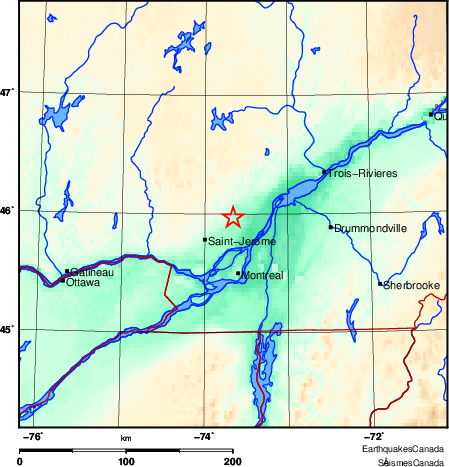 carte des environs du séisme