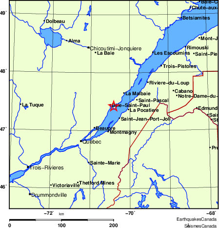 Map of Earthquake Localities