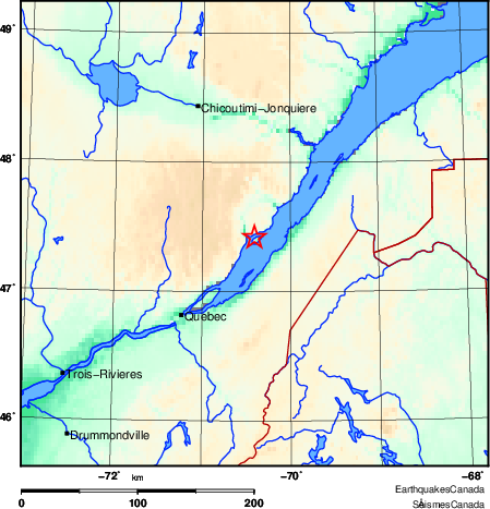 carte des environs du séisme