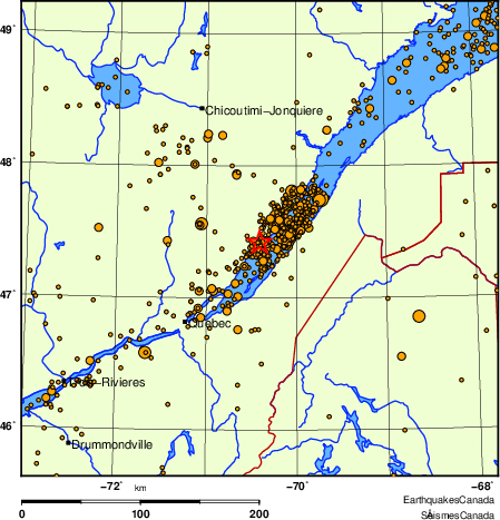 Map of earthquakes magnitude 2.0 and larger, 2000 - present