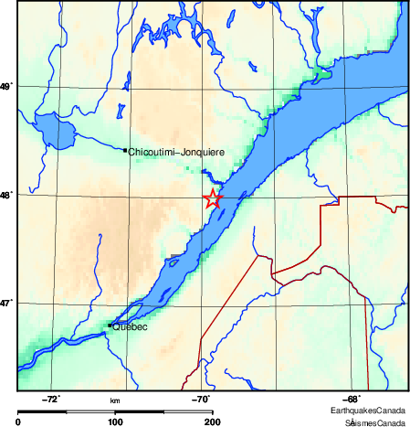 carte des environs du séisme