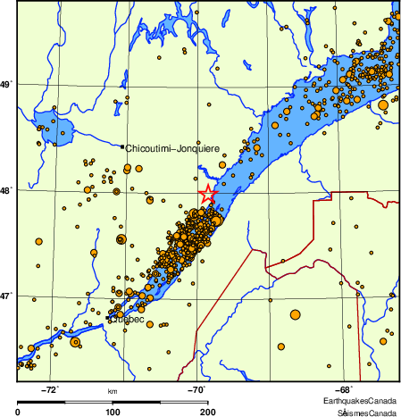 Map of earthquakes magnitude 2.0 and larger, 2000 - present