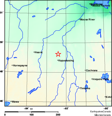 carte des environs du séisme