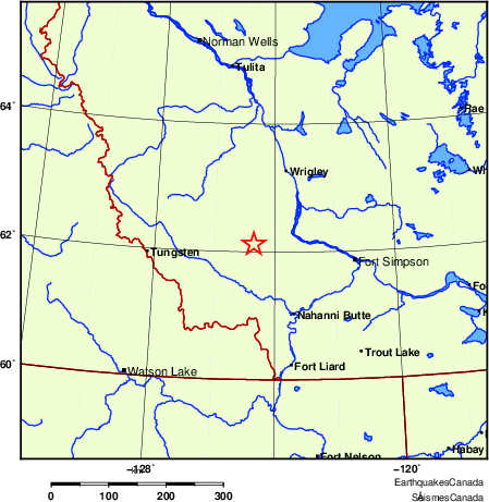 carte des endroits près de l'épicentre