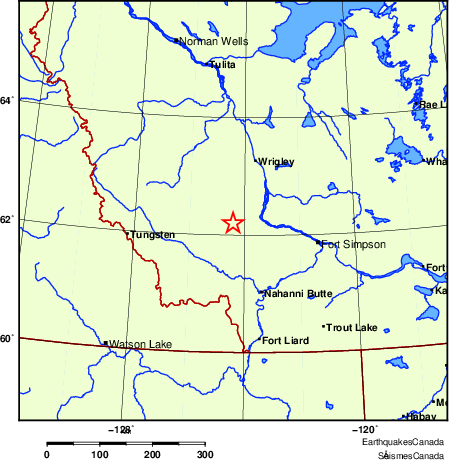 carte des endroits près de l'épicentre