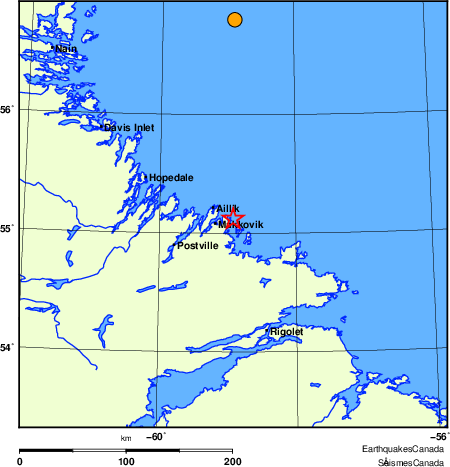 Map of historical earthquakes magnitude 5.0 and larger.  Details in the data table below