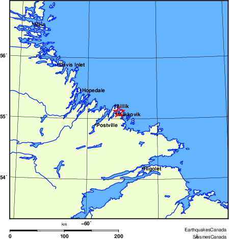 Map of Earthquake Localities