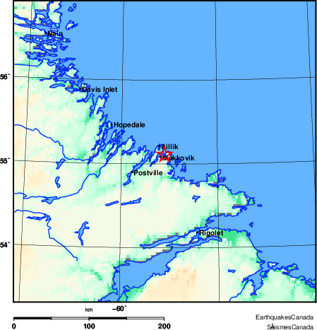 carte des environs du séisme