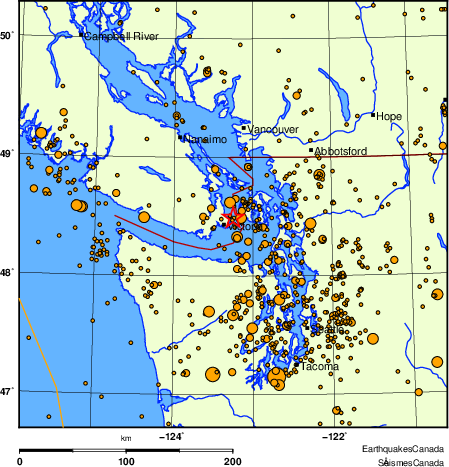 Map of earthquakes magnitude 2.0 and larger, 2000 - present