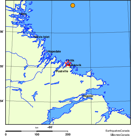 Map of historical earthquakes magnitude 5.0 and larger.  Details in the data table below