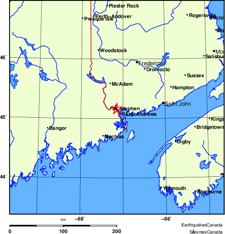 Map of Earthquake Localities