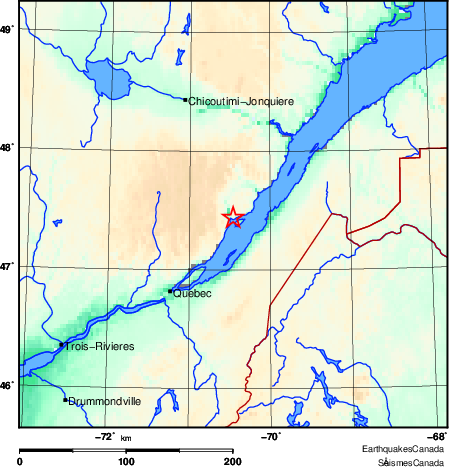 carte des environs du séisme