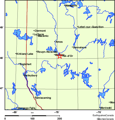 Map of Earthquake Localities