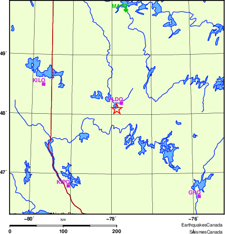 carte des localisations des stations sismologiques locales