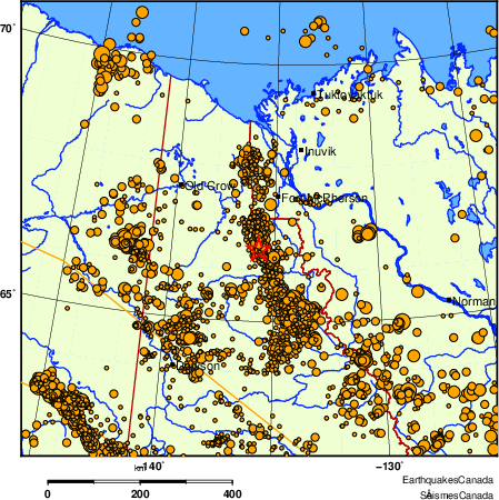 carte des des séismes de magnitude 2,0 et plus depuis 2000