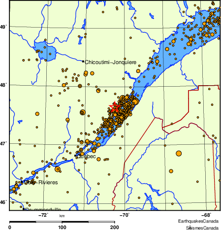 Map of earthquakes magnitude 2.0 and larger, 2000 - present