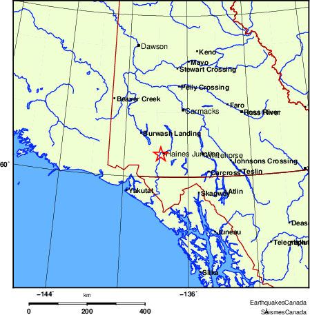 Map of Earthquake Localities