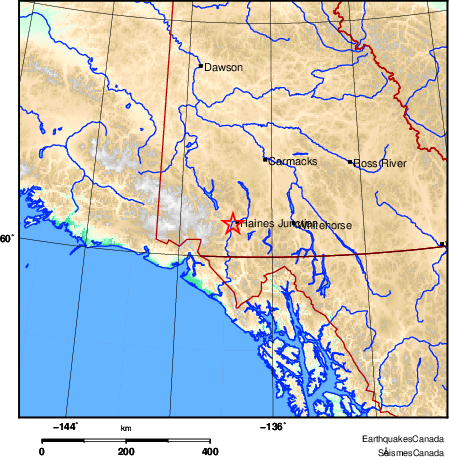 carte des environs du séisme