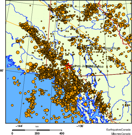 Map of earthquakes magnitude 2.0 and larger, 2000 - present