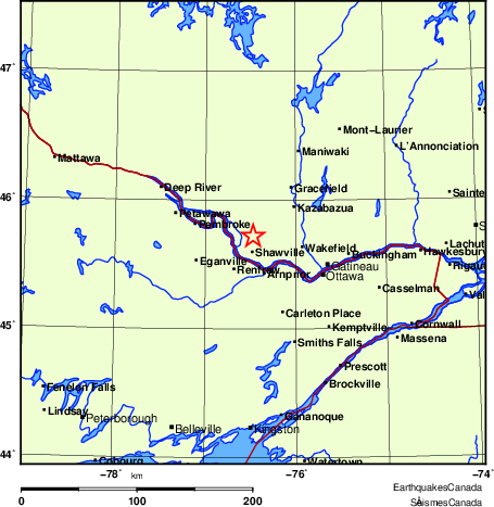 Map of Earthquake Localities