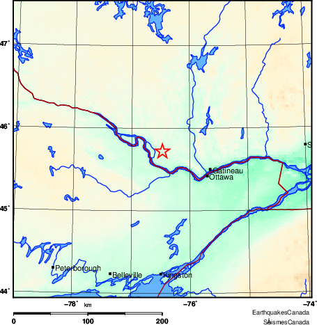 carte des environs du séisme