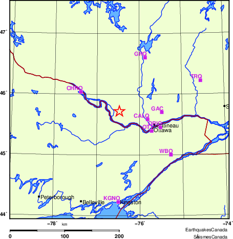 carte des localisations des stations sismologiques locales