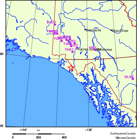 carte des localisations des stations sismologiques locales