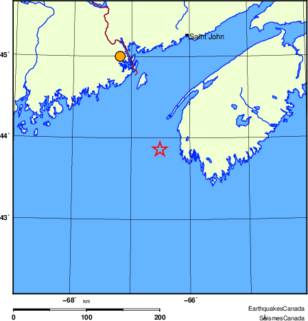 Map of historical earthquakes magnitude 5.0 and larger.  Details in the data table below