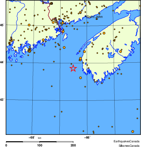 carte des des séismes de magnitude 2,0 et plus depuis 2000