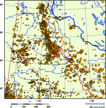 carte des des séismes de magnitude 2,0 et plus depuis 2000