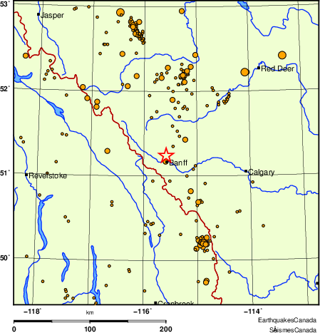 carte des des séismes de magnitude 2,0 et plus depuis 2000