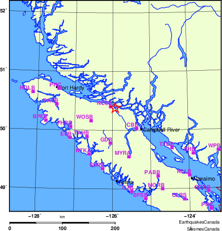 Map of Regional Seismographs