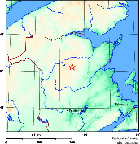 carte des environs du séisme