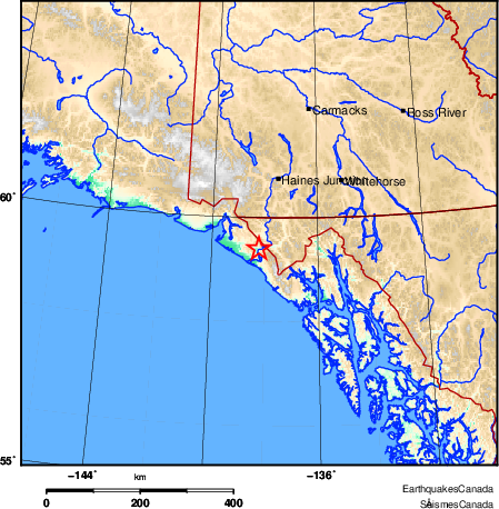 carte des environs du séisme