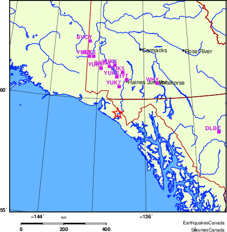 carte des localisations des stations sismologiques locales