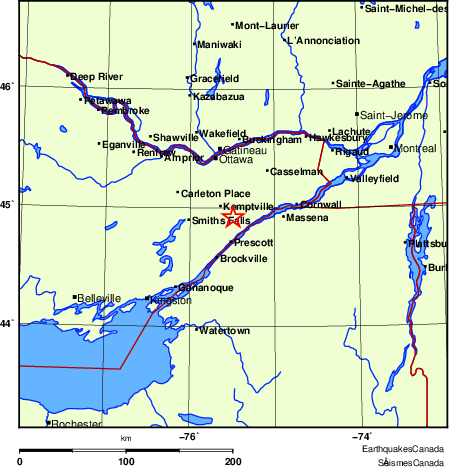 Map of Earthquake Localities