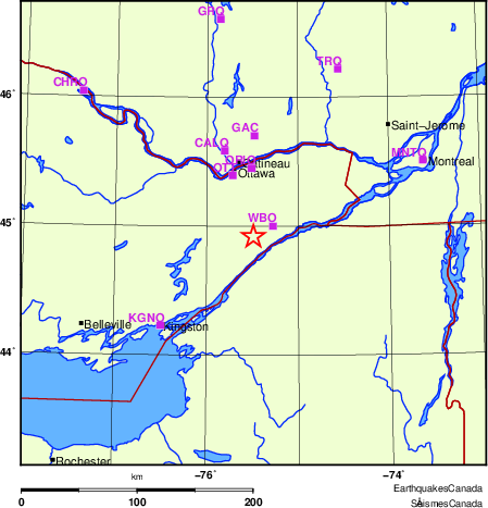 Map of Regional Seismographs