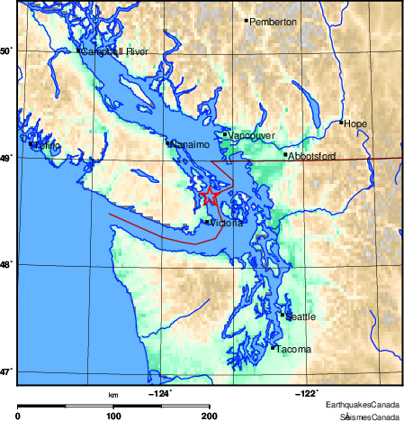 carte des environs du séisme