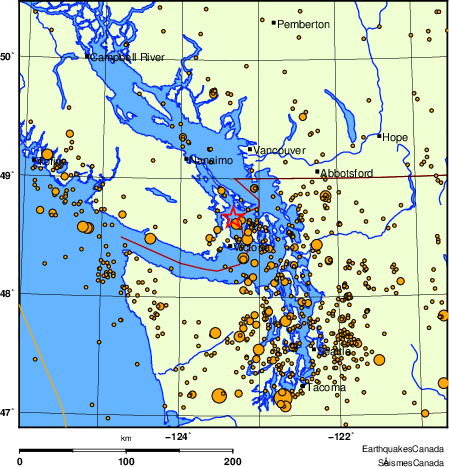 Map of earthquakes magnitude 2.0 and larger, 2000 - present