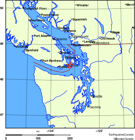 Map of Earthquake Localities