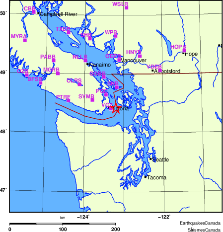 carte des localisations des stations sismologiques locales