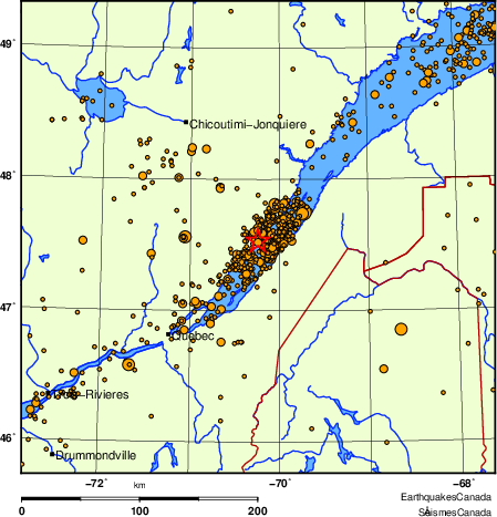 Map of earthquakes magnitude 2.0 and larger, 2000 - present