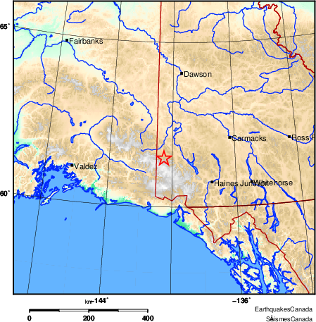 carte des environs du séisme