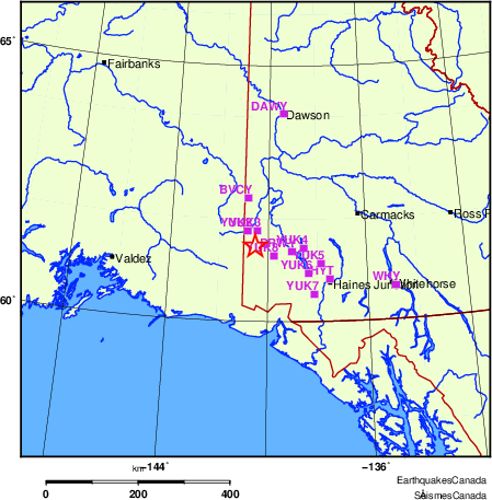 Map of Regional Seismographs