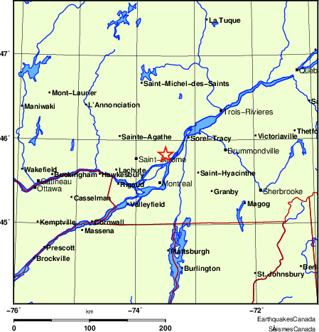 Map of Earthquake Localities