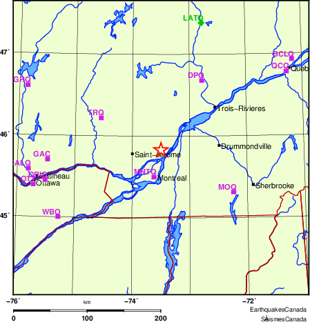 Map of Regional Seismographs