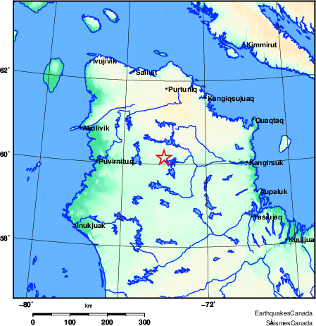 carte des environs du séisme